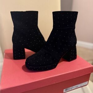 Vaneli Vana Black Studded Ankle Booties